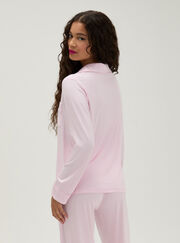 Ribbed modal long pyjama set